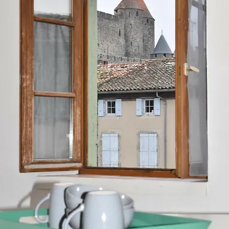 Apartment Les De Laure - L'or Vert, Avec Vue Sur Le Chateau, Parking Prive, Climatisation, A 160 M De La Cite Medievale Carcassonne