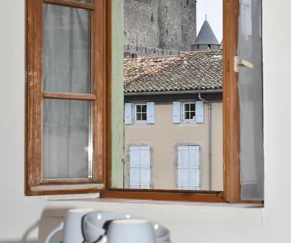 Appartement Les De Laure - L'or Vert, Avec Vue Sur Le Château, Parking Privé, Climatisation, Netflix, à 160 M De La Cité Médiévale Carcassonne